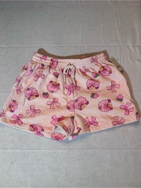 NWT Women’s Pink Strawberry Shortcake Drawstring Athletic Shorts. Medium